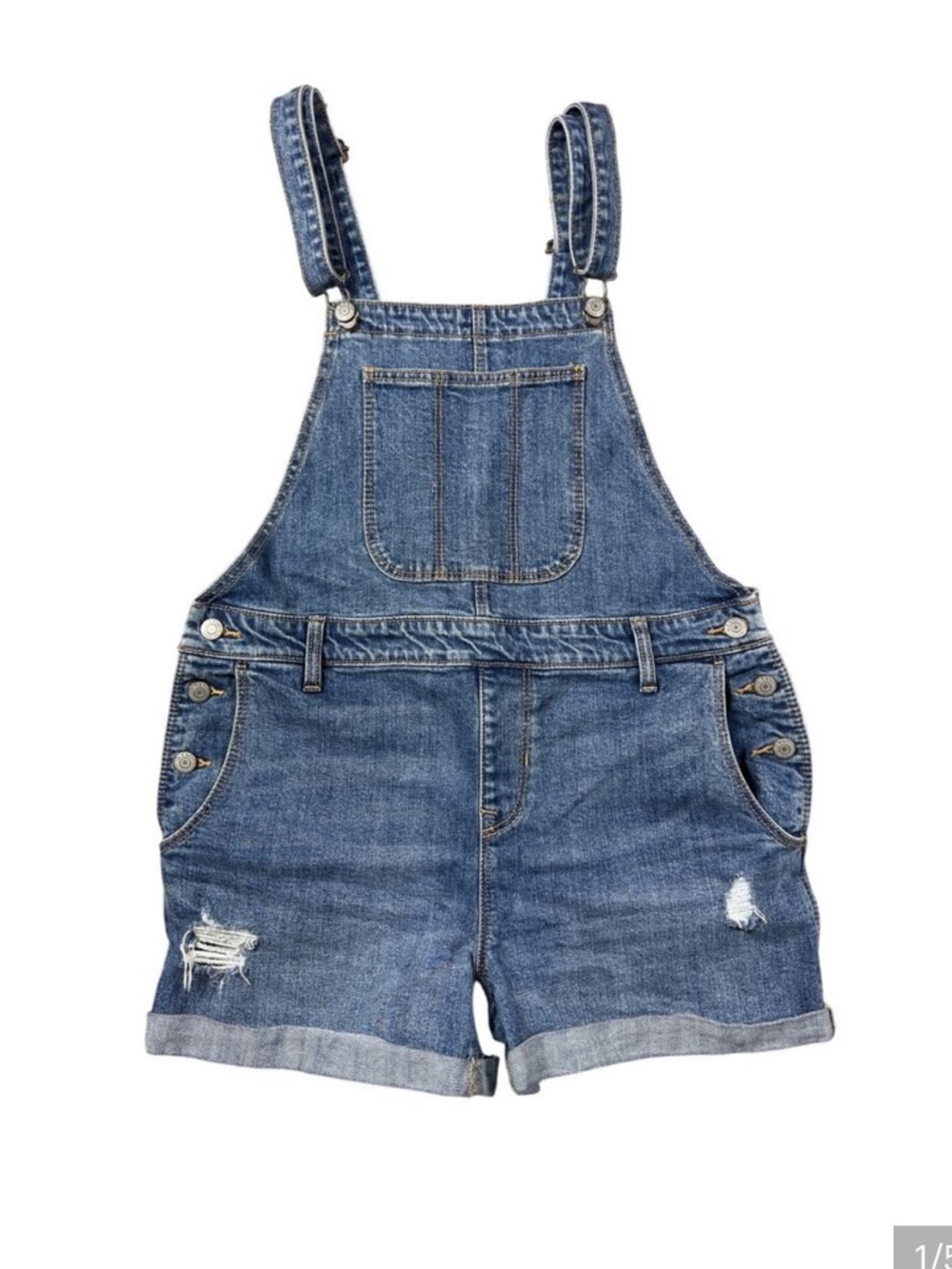 Old Navy Shortalls Denim Short Overalls Medium Summer Jean Western Boho